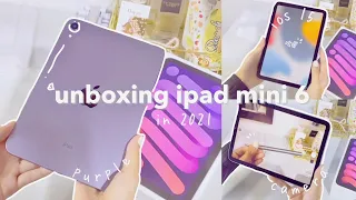 iPad mini 6 aesthetic unboxing 🌻 camera test, purple color