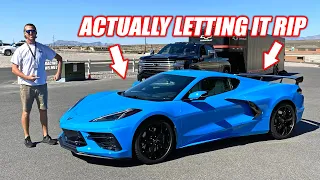 FULL RIP in the NEW Mid Engine C8 CORVETTE! (Track Day/How To Do a Burnout/Freedom)