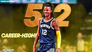 Ja Morant  CAREER-HIGH 52 POINTS vs Spurs! ● Full Highlights ● 28.02.22 ● 1080P 60 FPS