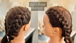 Easy Two Side Dutch Braid Hairstyle for Beginners | Simple Dutch Braid Hairstyle  | Style with Sam