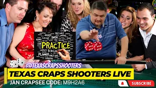 TCS  LIVE CRAPS CRAPSEE  N3T9M2 WED  JAN 5:45 p CST #craps #crapslive