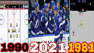 evolution of hockey video games 1981 to 2021