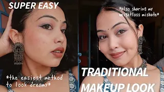 LOOK DREAMY 🎻🧿FOLLOWING THESE FEW STEPS||TRADITIONAL MAKEUP|| REVEALING MY *Weight loss secrets*