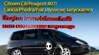 Citroen C8/Peugeot 807/Lanchia Phedra/Fiat Ulysse Engine immobilizer fault не запускается. Оживление