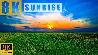 SUNRISE IN 8K ULTRA HD HDR for 8K HDR TV - Upper Rim of the Sun with Relaxing Piano Music