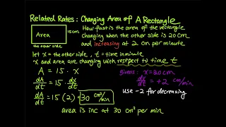 Related Rates: Increasing Area of A Rectangle | Differential Calculus