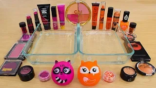 Pink vs Orange - Mixing Makeup Eyeshadow Into Slime Special Series 239 Satisfying Slime Video