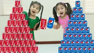 Coke vs Pepsi Soda Pretend Play w/ Suri Funny Kids Playing