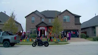 Watch this Denton County Dad turn his two-car garage into an impressive haunted house