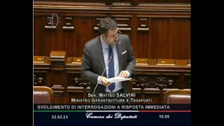 Question Time del Ministro Salvini alla Camera dei Deputati del 23 febbraio 2023