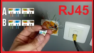 Plug-in PRISE RJ45 - How to connect an RJ45 PRISE !!!  NOYAU RJ45 with Scheme ....