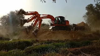 large excavator loading trucks | excavator pulling tractor best performance | amazing working