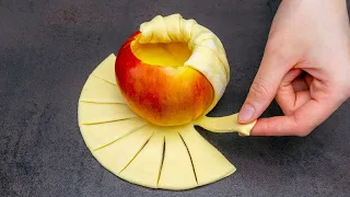 Dessert in 5 minutes! Just puff pastry and 2 apples