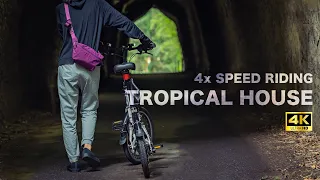 4x Speed Epic Bike Ride | Tropical Deep House | Tsukisaki Chiba Japan | Hand Carved Tunnel | 4K