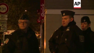 Forensic investigators at scene of Paris attack