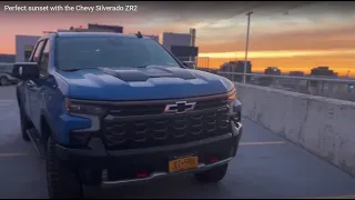 Perfect sunset with the Chevy Silverado ZR2, POV drive