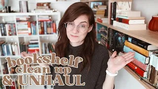 🗑️ a bookshelf CLEAN UP & UNHAUL 🗑️ cleaning out unread books I don't actually want to read