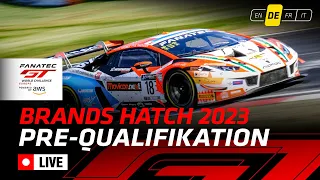 LIVE | Pre-Qualifying | Brands Hatch | Fanatec GT World Challenge Europe 2023 (German)