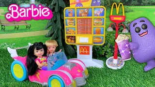 Barbie Doll Family McDonald's Drive Thru Grimace Shakes