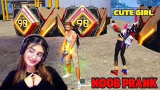 Noob Prank With Rich Girl 😤 लड़की ने Dikhaya Attitude 😈 साथमे V badge player 😱 Garena free fire