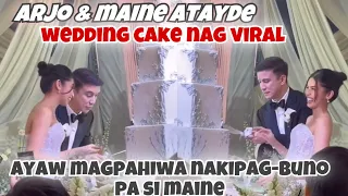 ArMaine Wedding Cake Cutting trending sa pakikipag-buno ni Maine sa cake ayaw pahiwa + fireworks