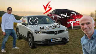 Mazda MX-30 vs Tesla Model Y или кратко ревю на първата електро Мазда