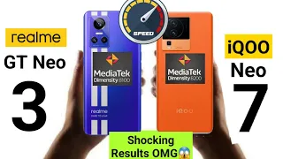 iQOO Neo 7 vs Realme GT Neo 3 Speedtest Shocking Results OMG 😱🔥🔥🔥