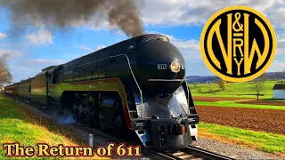 The Return of N&W 611: Strasburg Rail Road 11/12/22