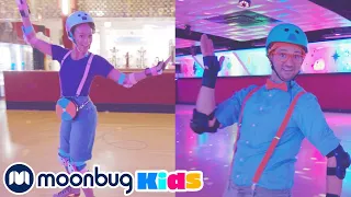 Blippi & Meekah - Moonlight Rollerway! | Learn ABC 123 | Educational Videos | Moonbug Kids