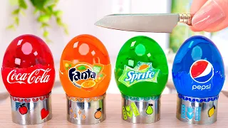 Coolest Miniature Coca Cola, Pepsi and Sprite Egg Jelly - Sweet Tiny Colorful Egg Jello Dessert Idea