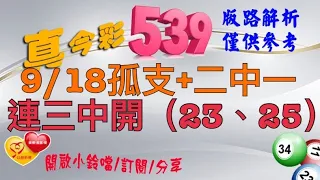 9/18孤支+二中一，連三中（23+25）