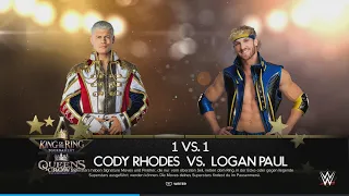 WWE 2k24 King and Queen of the Ring Cody Rhodes  vs. Logan Paul (25.05.2024)  (Vorschau) (Full-HD)