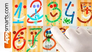Numbers counting 1 to 10 - fun video for kids (based on iPad app Bubl Draw)