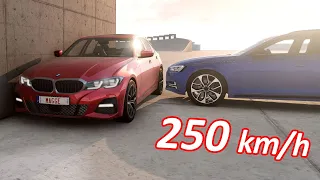 BMW 3 Series G20 vs Audi A4 B9 8W 💥 250 km/h 💥 BeamNG.drive CRASH test