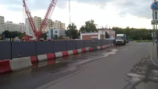 Строительство станции метро "Улица Генерала Тюленева", Москва, август 2020 года