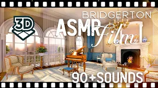 Bridgerton ASMR Virtual Tour ⚜️Crackling fire, flipping pages, tea table, soft piano, birds,carriage