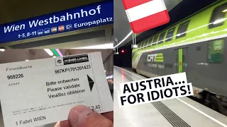 🇦🇹 AUSTRIA - How to GET AROUND! | Airport Transport, Vienna U-Bahn, Vienna to Salzburg Train