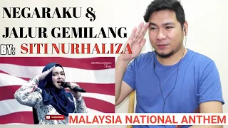React to Malaysia National Anthem Sing by Siti Nurhaliza "Negaraku & Jalur Geminlang
