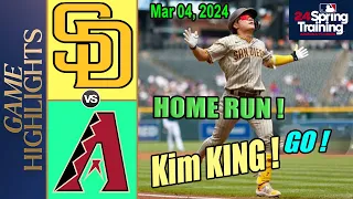 San Diego Padres vs Arizona Diamondbacks Spring Training Highlights 03/04/2024 | MLB Highlights 2024