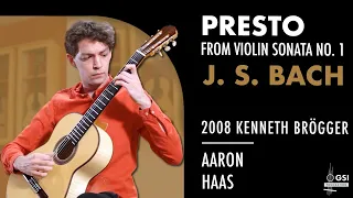 J. S. Bach's "Violin Sonata No.1: IV. Presto" played by Aaron Haas on a 2008 Kenneth Brögger guitar