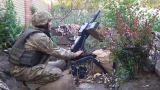 Ukrainian Shelling Russian Positions with AGS-17 in Donetsk region.