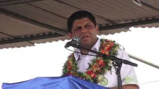 Fijian Attorney General Aiyaz Sayed-Khaiyum hands over rubbish bins to Nasinu ratepayers