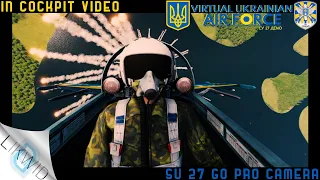 Virtual Ukrainian SU 27 Go Pro Cockpit Cam - Virtual Airshow Burning Lake - DCS