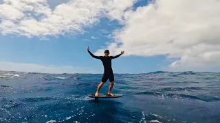 The ULTIMATE prone hydrofoil downwind run - Hawaii Foiling