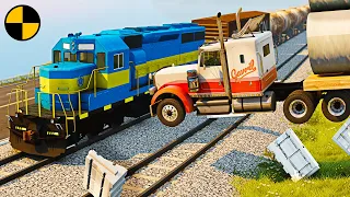 Trains and Car Сrashes #3 😱 BeamNG.Drive