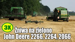 Żniwa 2020 - w polu 3x John Deere 2266, 2264, 2066