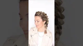 Fake a French Braid hack #braids #hairstyles #hairtutorial