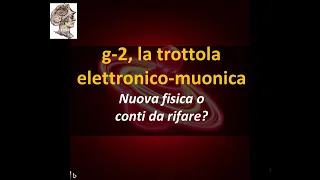 g-2, la trottola elettronico-muonica Nuova fisica o  conti da rifare?