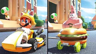 What if you play Cat Mario and Patrick in Mario Kart 8 Deluxe?
