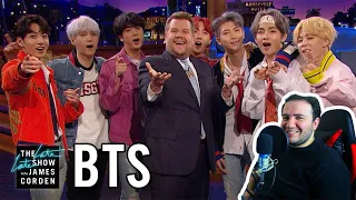 BTS: Dynamite Reaction - The late late show with James Corden